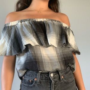 Cropped off the shoulder top from top shop
